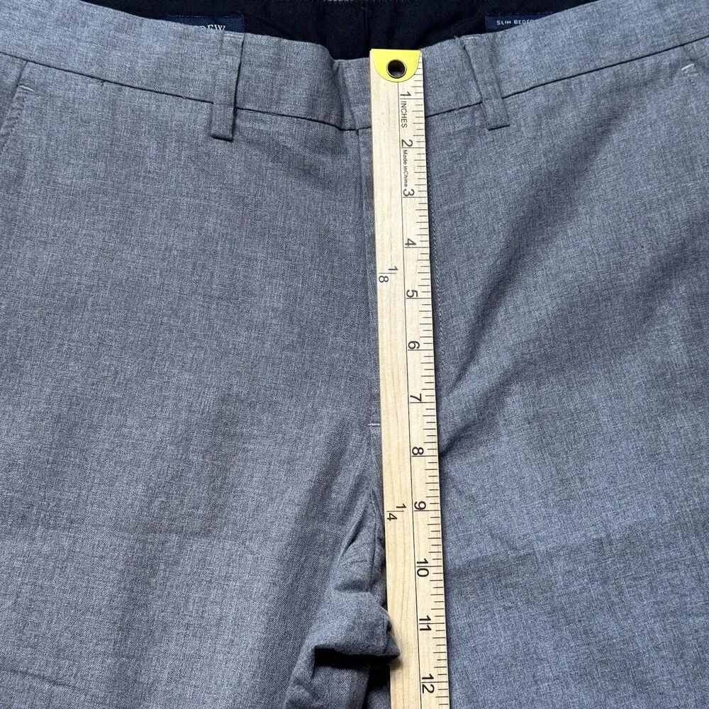 J.Crew Slim Bedford Mens 31X32 Pants Gray Chino Flat Front Casual Office Preppy